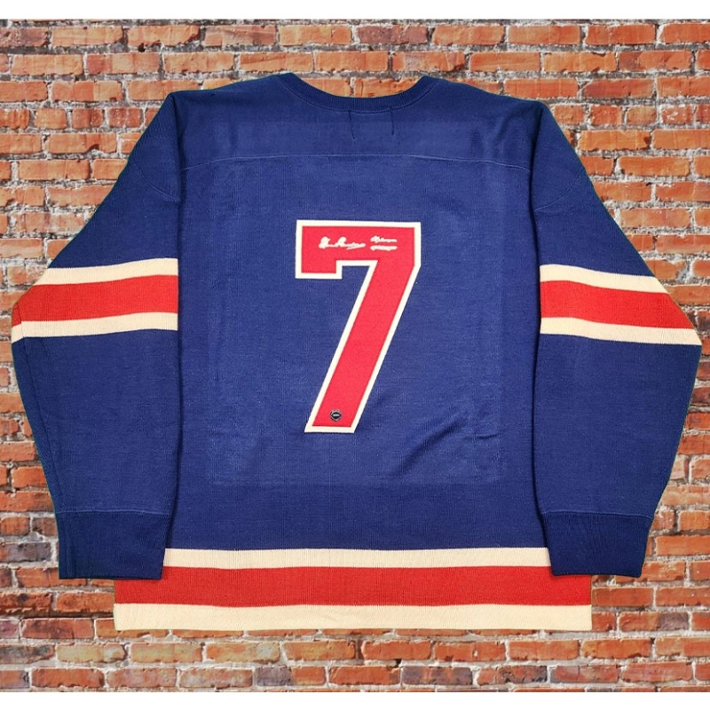 "Raffles" Frank Boucher (deceased 1977) Signed New York Rangers Vintage Wool 1933 Model Jersey