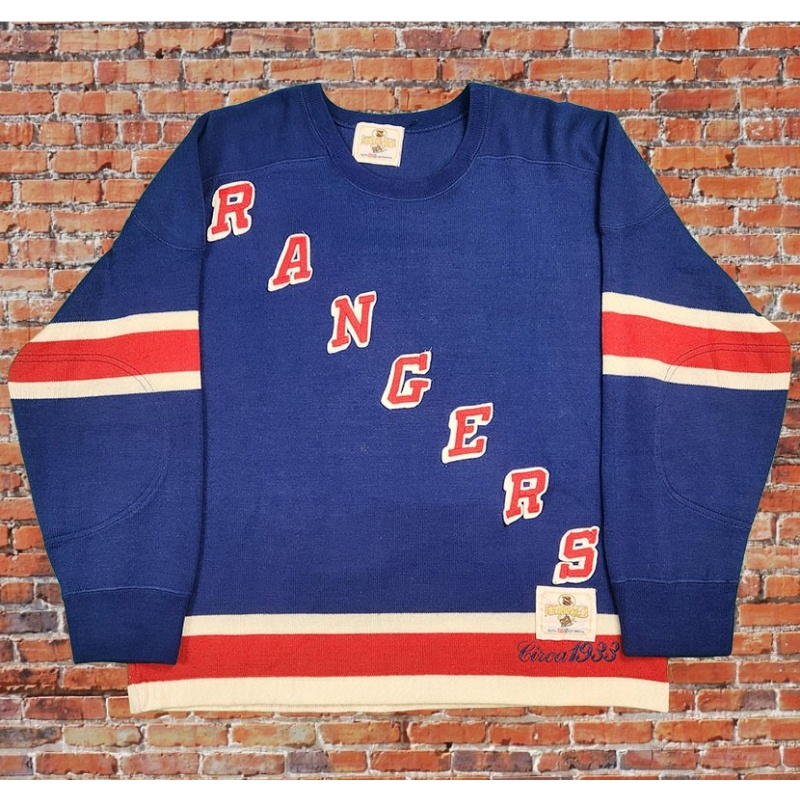 "Raffles" Frank Boucher (deceased 1977) Signed New York Rangers Vintage Wool 1933 Model Jersey