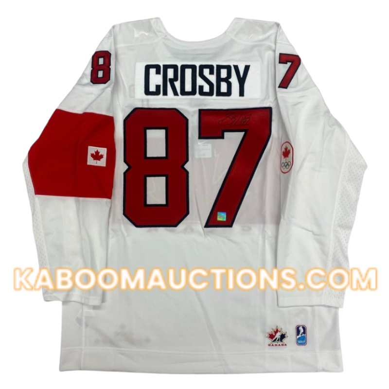 Sidney CROSBY Signed Team Canada Sochi 2014 Olympic White Jersey *RARE*