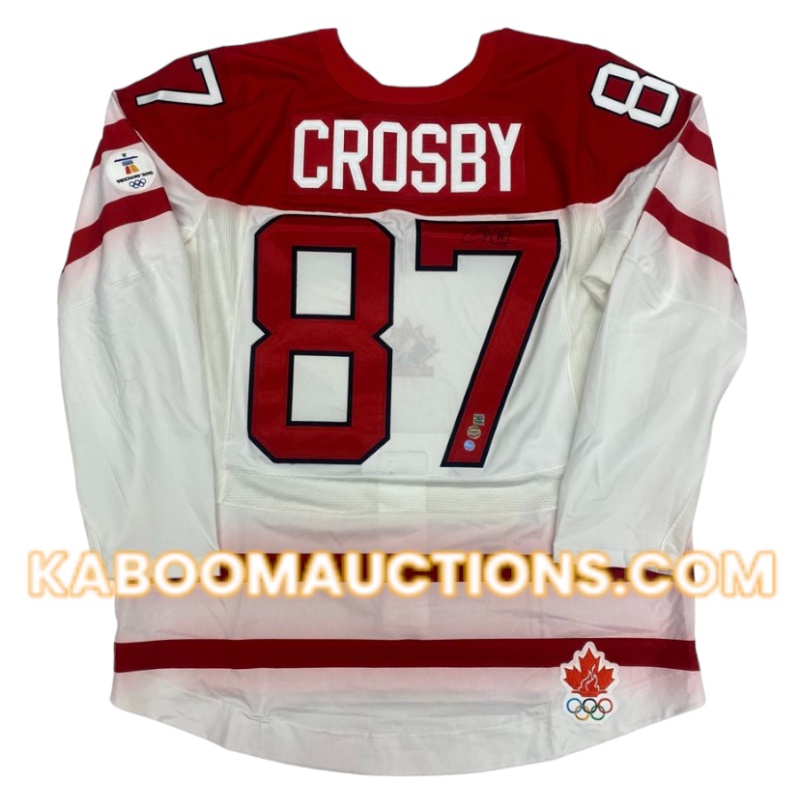 Sidney CROSBY Signed Team Canada Sochi 2010 Olympic White Jersey *RARE*