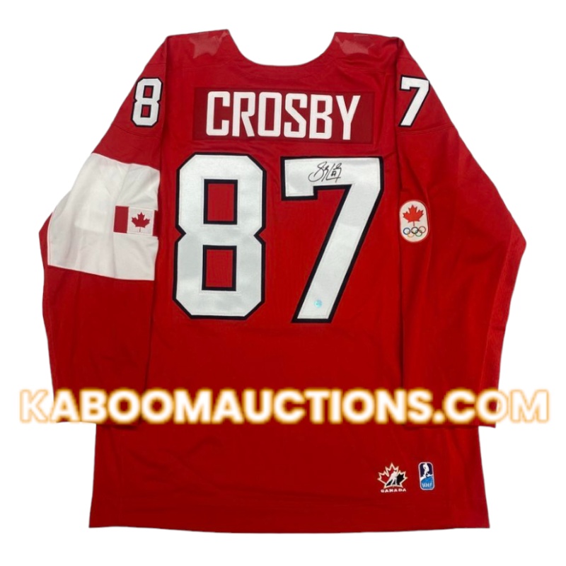 Sidney CROSBY Signed Team Canada Sochi 2014 Olympic Red Jersey *RARE*