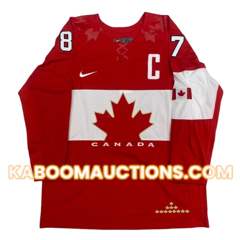 Sidney CROSBY Signed Team Canada Sochi 2014 Olympic Red Jersey *RARE*