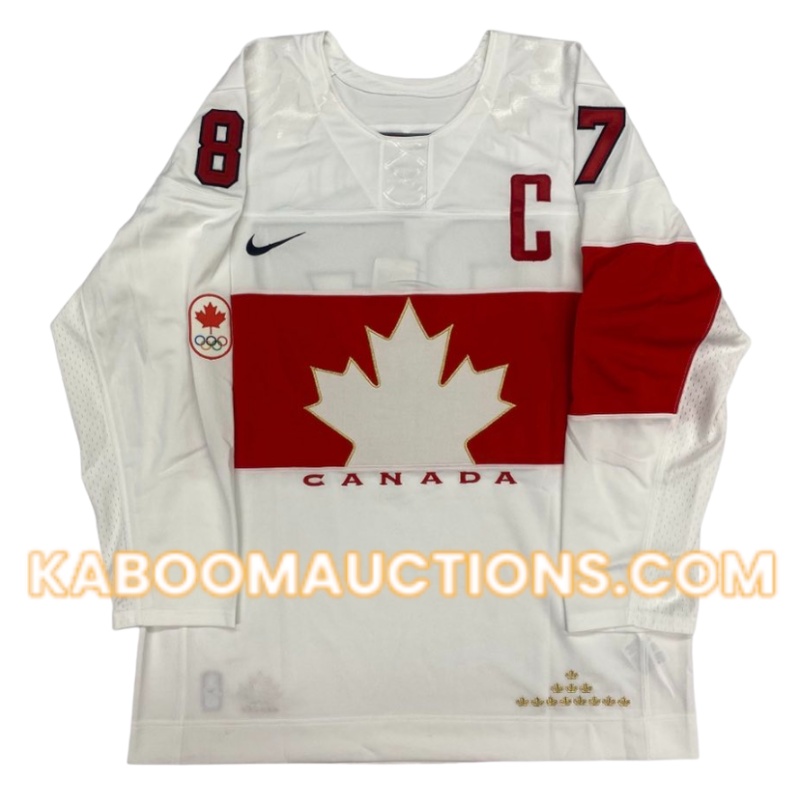 Sidney CROSBY Signed Team Canada Sochi 2014 Olympic White Jersey *RARE*