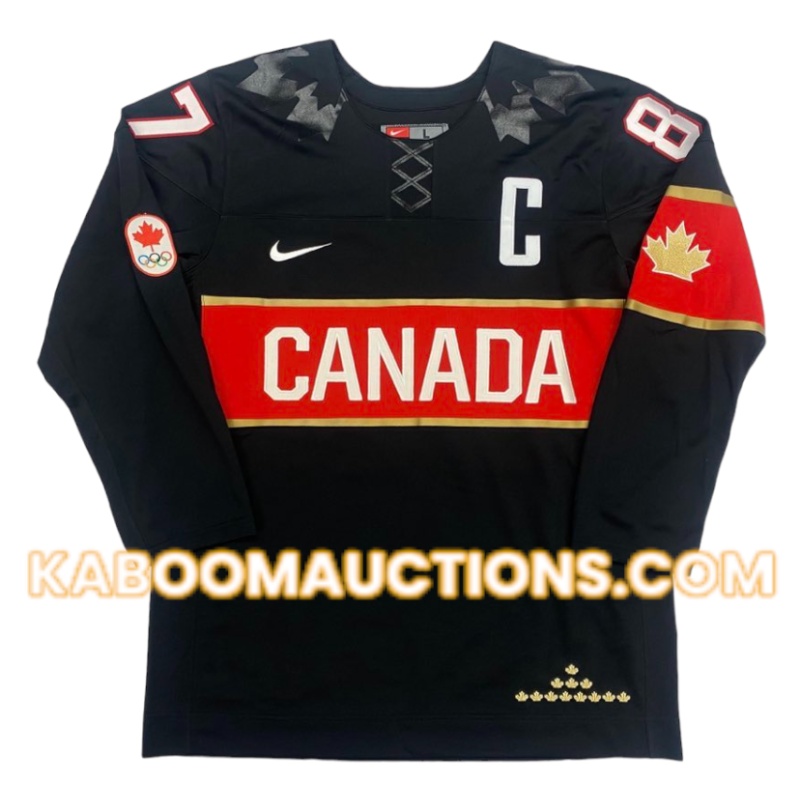 Sidney CROSBY Signed Team Canada Sochi 2014 Olympic Black Jersey *RARE*