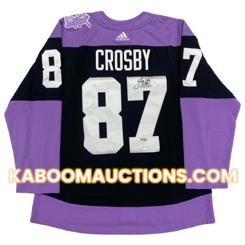 Sidney CROSBY Signed Pittsburgh Penguins Hockey Fights Cancer LTD Pro Adidas Jersey