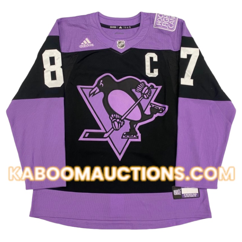 Sidney CROSBY Signed Pittsburgh Penguins Hockey Fights Cancer LTD Pro Adidas Jersey