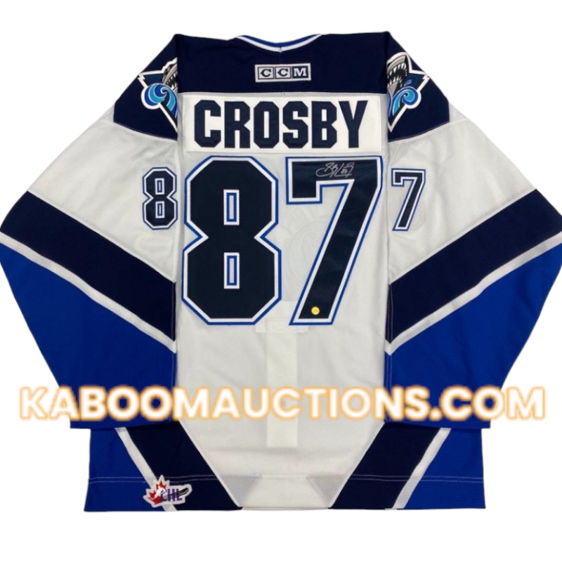 Sidney CROSBY Signed Rimouski Oceanic Pro CCM White Jersey