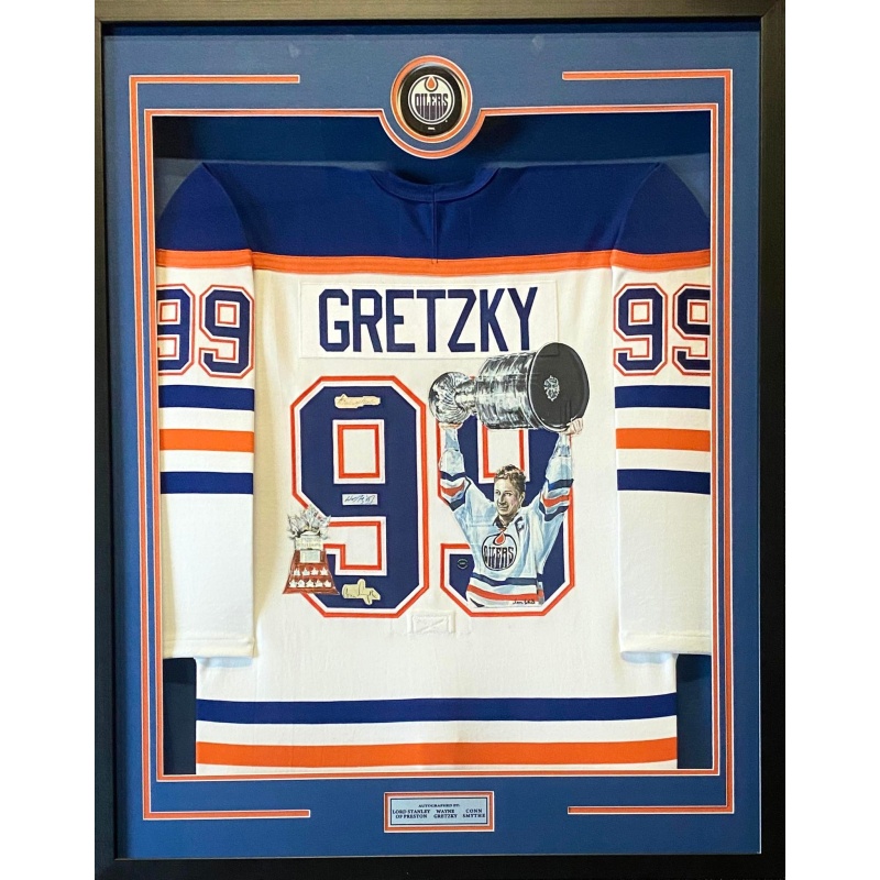 Wayne Gretzky Autographed Edmonton Oilers (White) Deluxe Framed