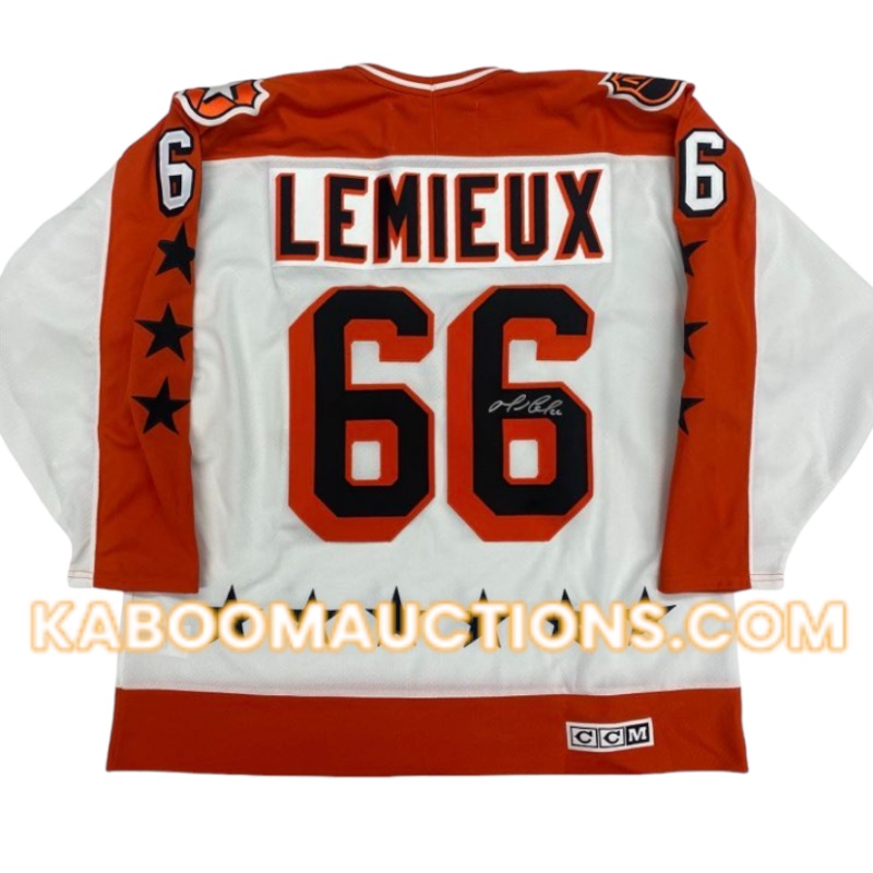 VERY RARE Mario LEMIEUX Signed Vintage NHL Wales Conference All-Star Pro Jersey