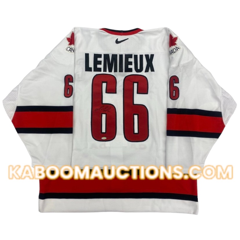 Mario LEMIEUX Signed Team Canada 2002 Olympic Pro Nike WhiteJersey *VERY RARE!*