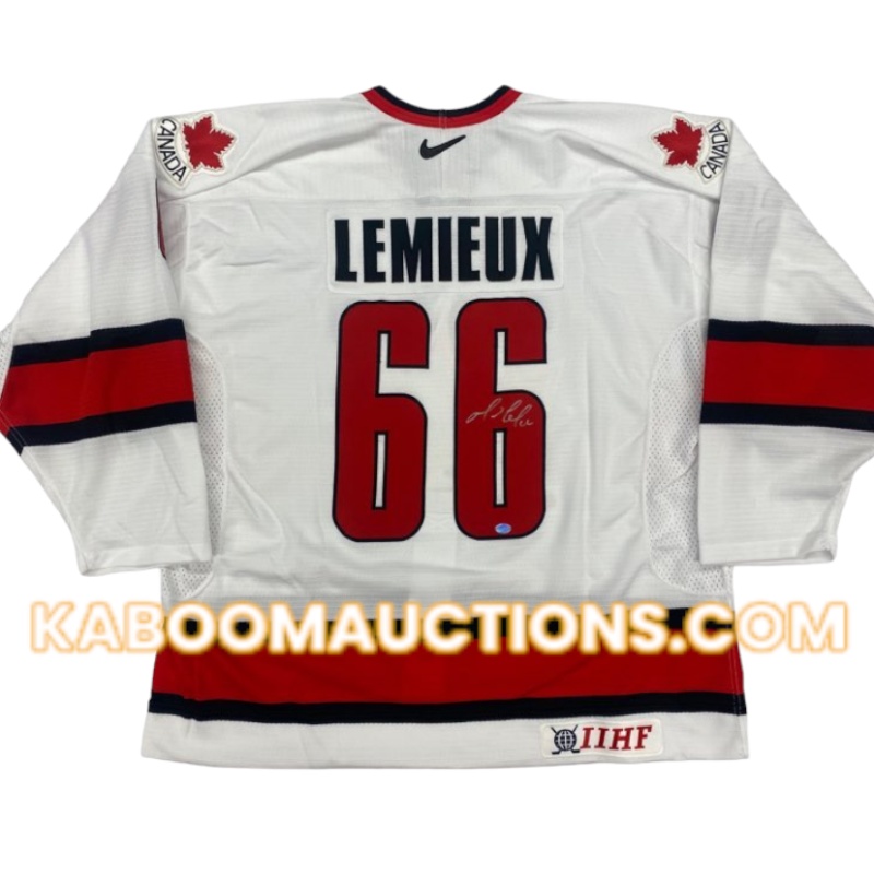 Mario LEMIEUX Signed Team Canada 2002 Olympic Pro Nike WhiteJersey *VERY RARE!*