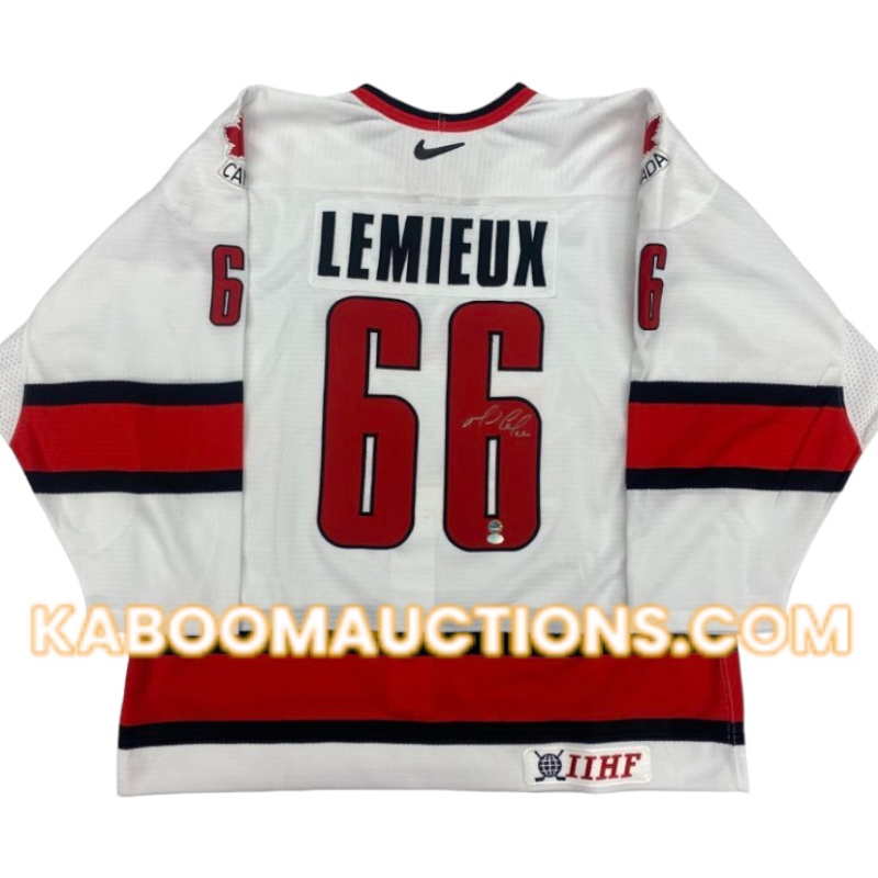 Mario LEMIEUX Signed Team Canada 2002 Olympic Pro Nike WhiteJersey *VERY RARE!*