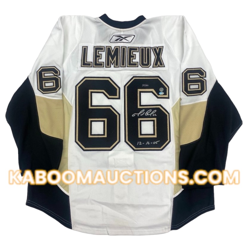 Mario LEMIEUX Signed Pittsburgh Penguins "12-16-05" LAST GAME Jersey *VERY RARE*