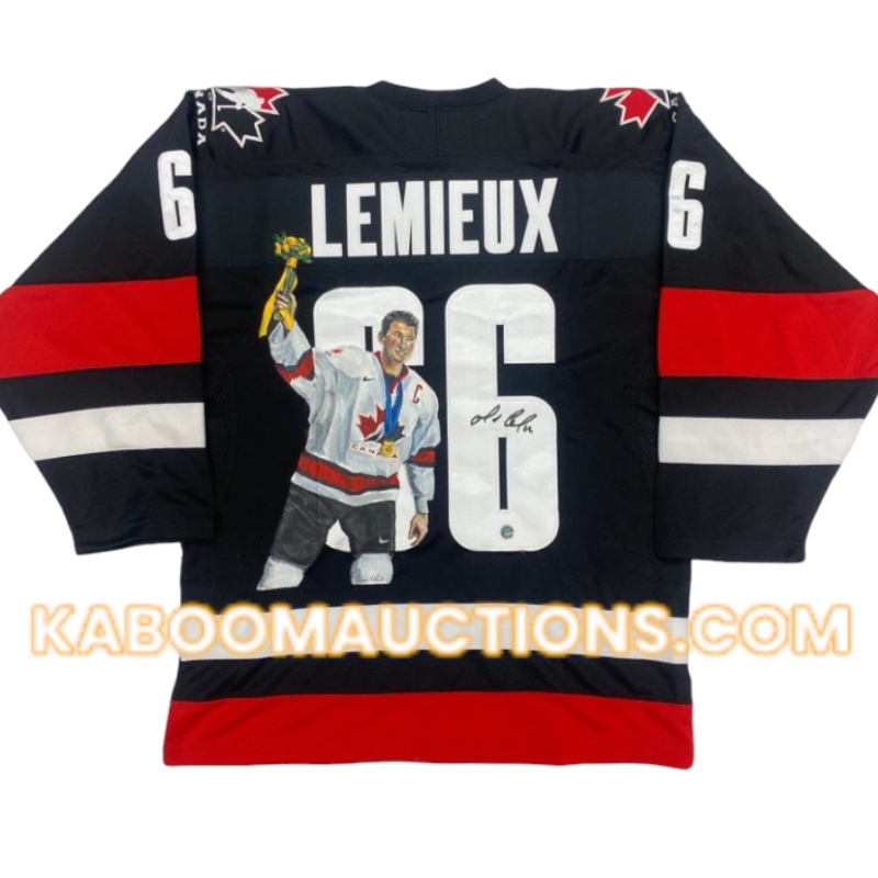 Mario LEMIEUX Signed Team Canada 2002 HAND PAINTED 1/1 Vintage Nike Jersey