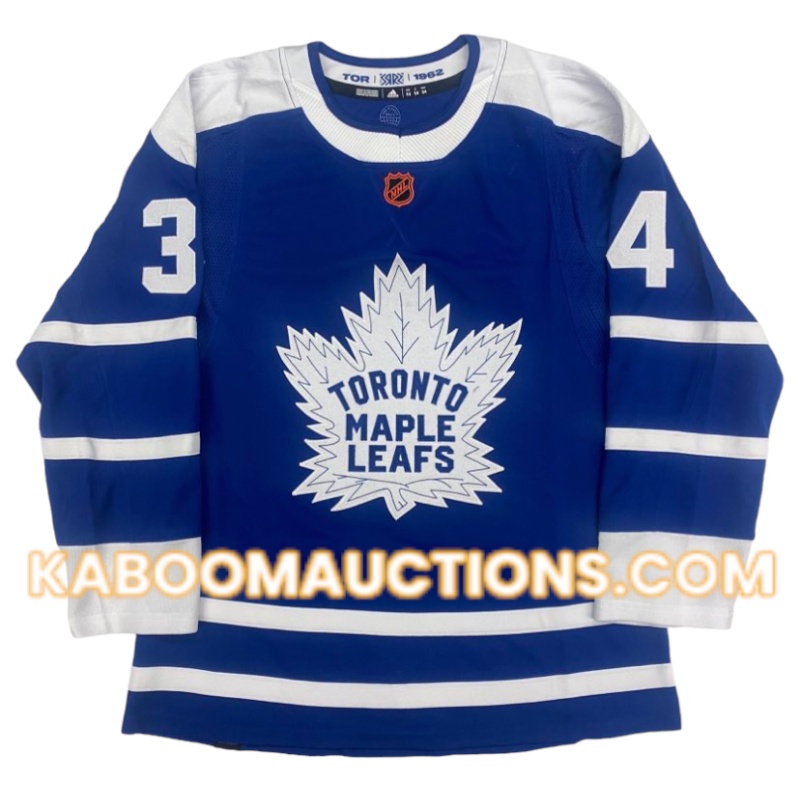 Auston MATTHEWS Signed Toronto Maple Leafs "PAPI" & "Go Leafs Go" LTD #/34 Dual Inscribed Pro Adidas Reverse Retro Jersey