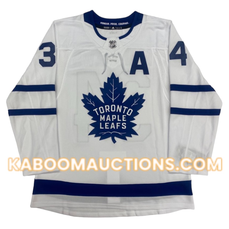 Auston MATTHEWS Signed Toronto Maple Leafs "PAPI" & "Go Leafs Go" LTD #/34 Dual Inscribed Pro Adidas White Jersey