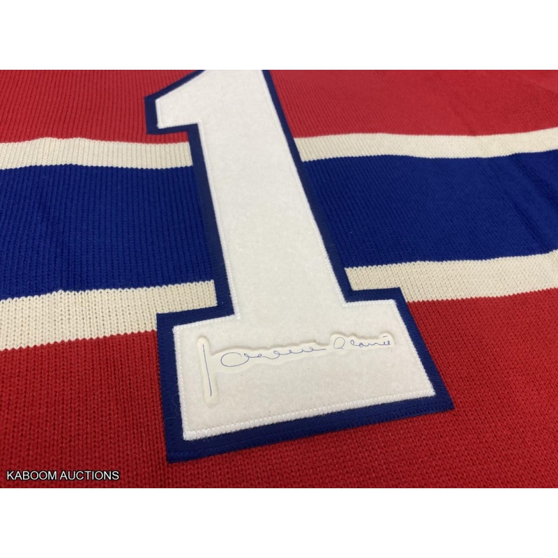 "Jake The Snake" Jacques Plante (deceased 1986) Signed Montreal Canadiens Vintage Wool Model Jersey