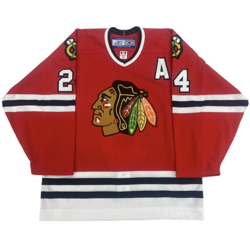 Bob Probert Signed Chicago Blackhawks HAND PAINTED 1/1 Pro Reebok Jersey