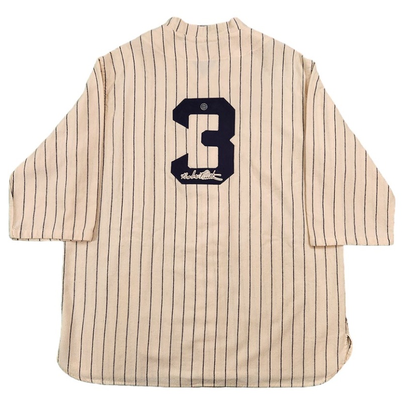 "The Great Bambino" Babe Ruth (deceased 1948) Signed New York Yankees Vintage Wool Model Jersey